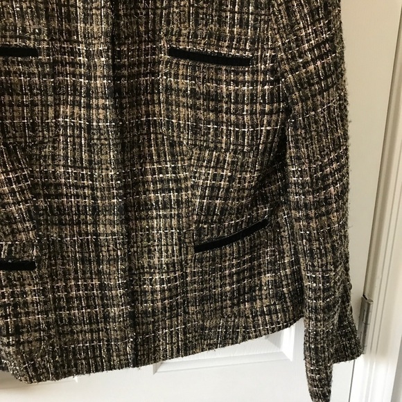 Jones New York collection wool acrylic blend black and gold blazer - Picture 7 of 10